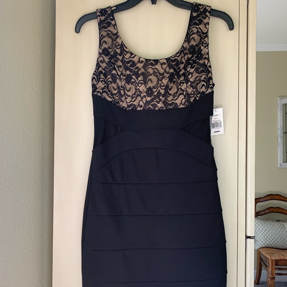 Sapphire Dolls- Black/Nude Lace Formal Cocktail Dress- Size Medium